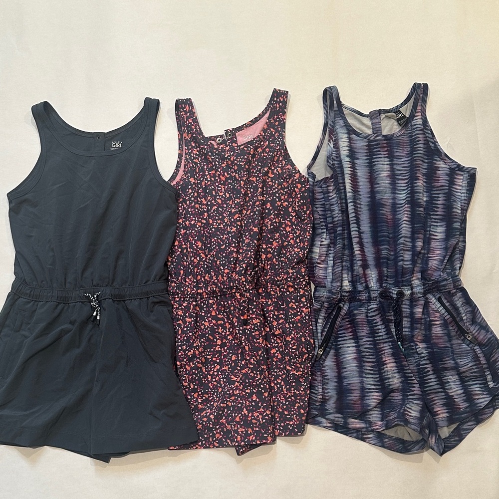 Athleta Girl Romper Set - Black, Pink, Blue